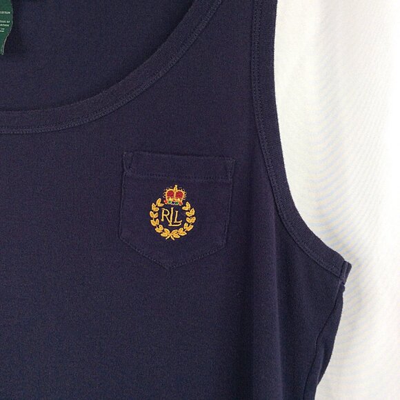 Lauren Ralph Lauren Maxi Dress / Nightgown Women's Size XL Navy Blue Crest Logo - Picture 4 of 6